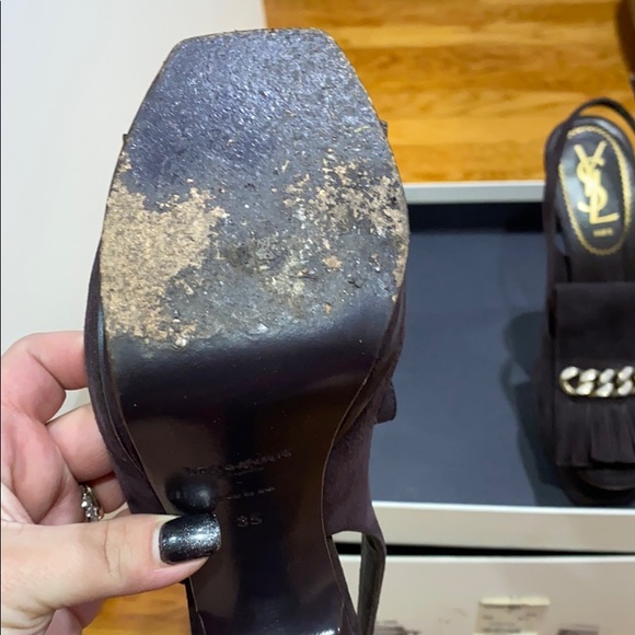 YSL tribute suede sling back pumps sz 35 - Picture 4 of 7